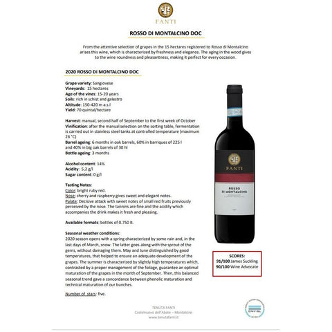 Fanti - Rosso di Montalcino DOC 2020