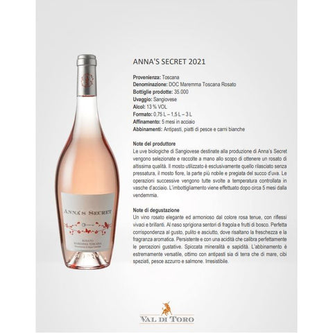 Val di Toro - Annas Secret - Maremma Toscano DOC