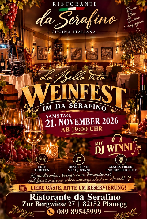 Unser nächstes Event: Weinfest im da Serafino